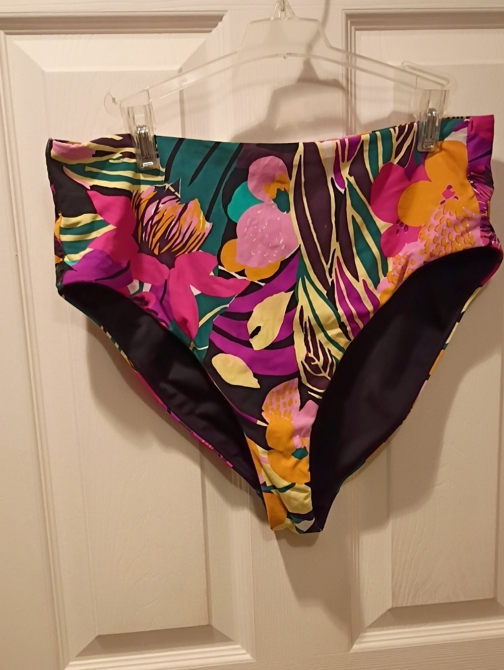 Calia High-Waist Floral Bikini Bottoms - Vibrant Multicolor